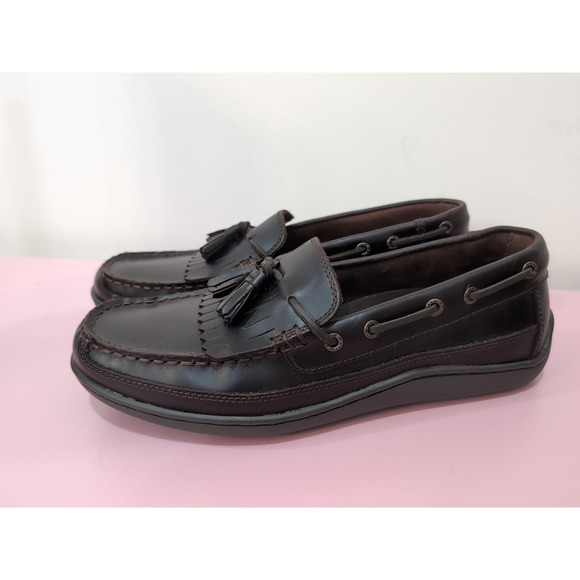 Bass Men\'s Brown Leather Tassel Clark‎ Flex Loafers Slip-On Dress Shoes Size 10M main image 5